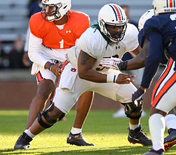 Jalil Irvin (50) at Auburn AU scrimmage on Friday, March 25, 2022 in Auburn, Ala.